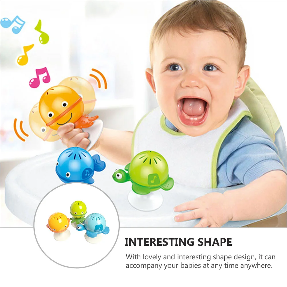 3 Pcs Rattle The Bell Infant Plaything Baby Hand Toys Suction Abs Feeding Helper Toddler