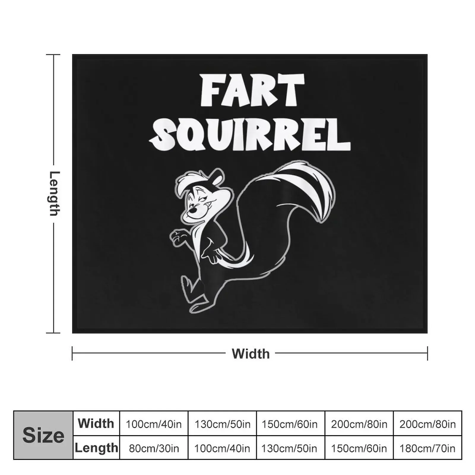 Skunk Fart squirrel funny joke Throw Blanket bed plaid Plush warm winter Blankets