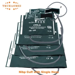 CM serisi yeşil renk tek hortum bir tüp kullanımlık kan basıncı Nibp manşet mesane ile yetişkin çocuk Neonates boyutları için monitör