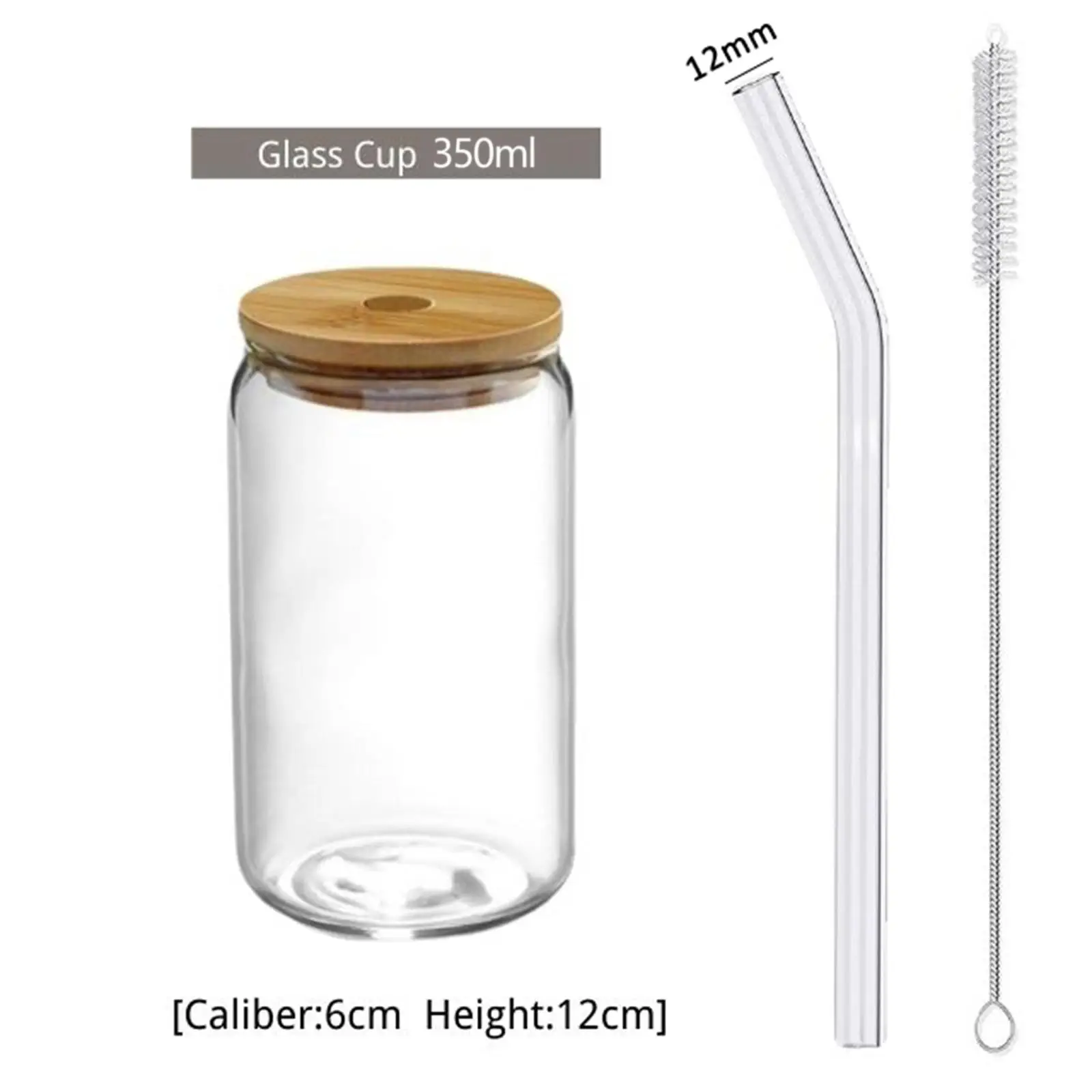 Cepillo de limpieza transparente para vasos de bubble tea con tapa y pajita, vasos reutilizables para café helado, vasos de vidrio para whisky