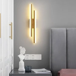 LED Lamp For Wall Night Light Copper Line Pipe Acrylic Lampshade Indoor Lighting Wall Sconce Black Gold For Bedroom Living Room