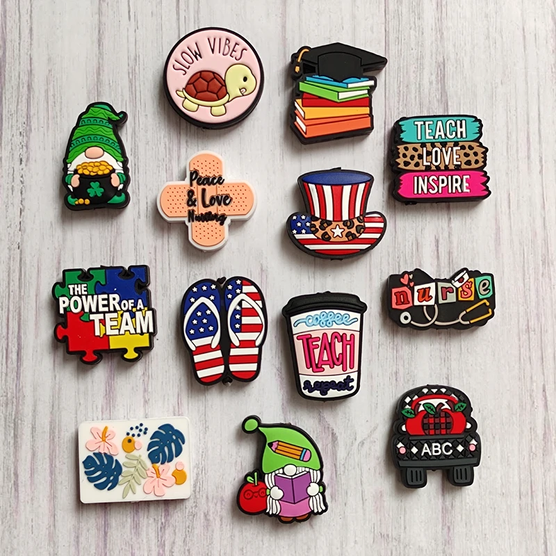 50pcs Cartoon Silicone Beads BPA Free Food Grade Silicone Pacifier Chain Clips Beads Newborn Baby Toys DIY Jewelry Accessories