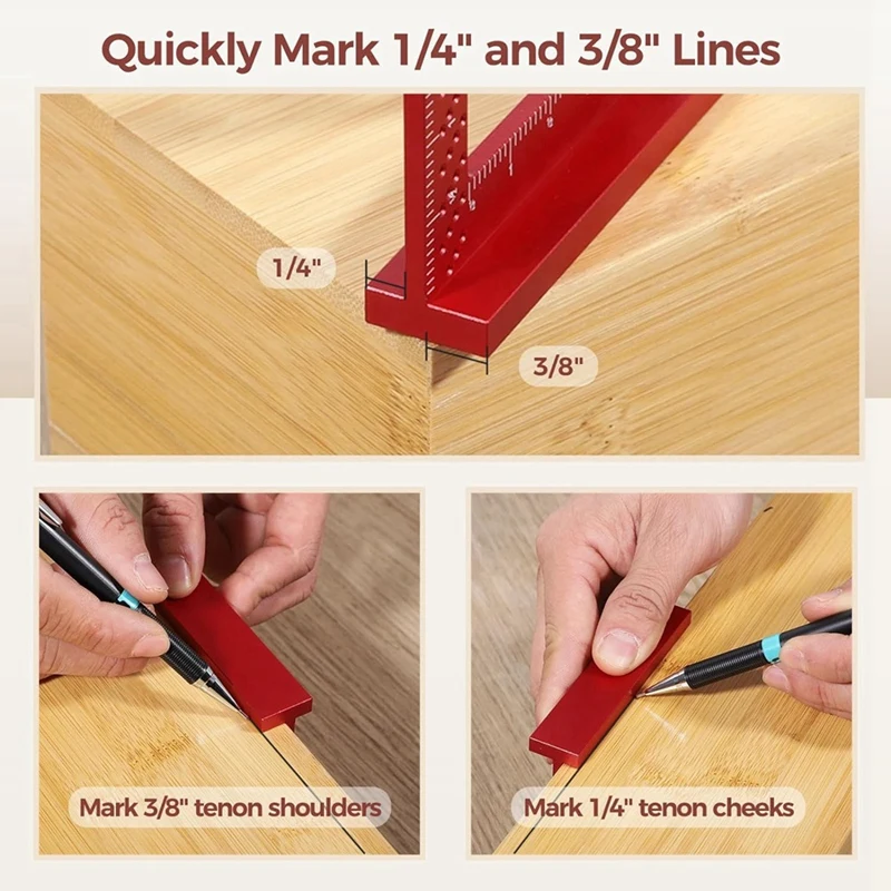 Carpenter Square Woodworking, Small Square Tool As Shown With Fixed Angle Pin And 0.09Mm Mechanical Pencil