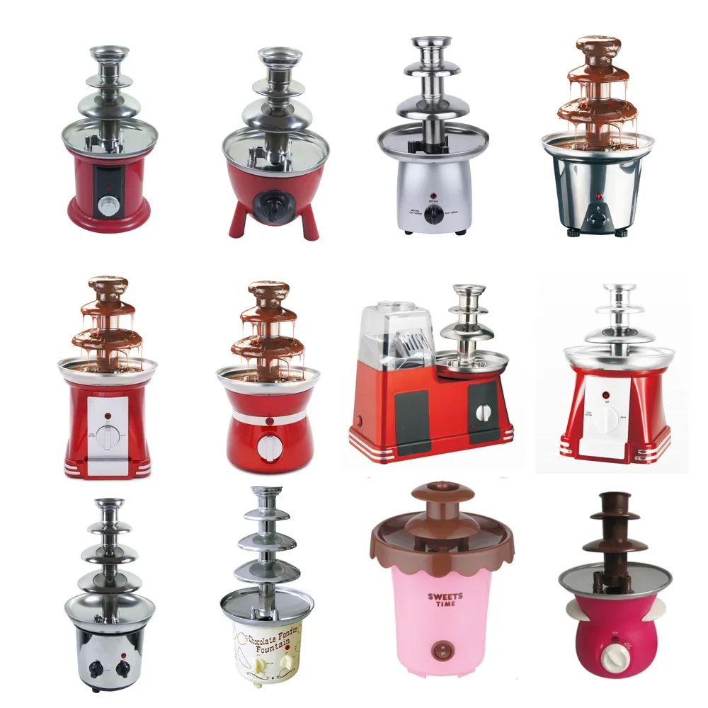 CF-2301 Retro Mini Electric 3 Tiers Chocolate Fondue Chocolate Fountain