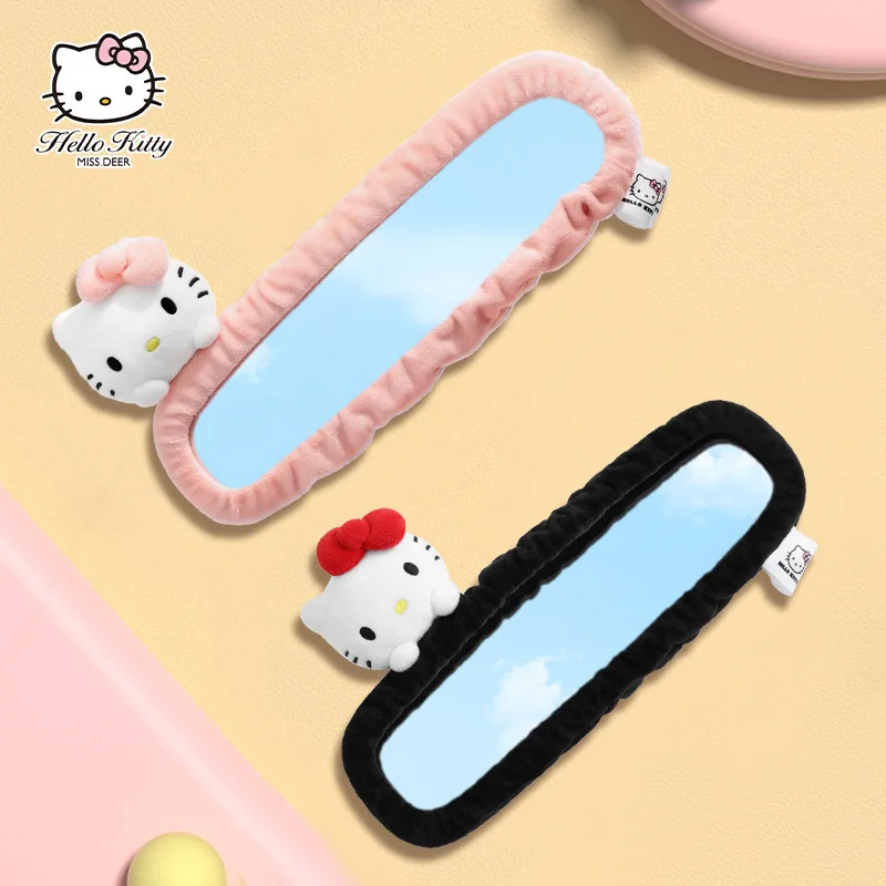 Hello Kitty Cover kaca spion mobil, aksesoris Interior otomotif dekorasi kaca spion mobil flanel kartun Sanrio