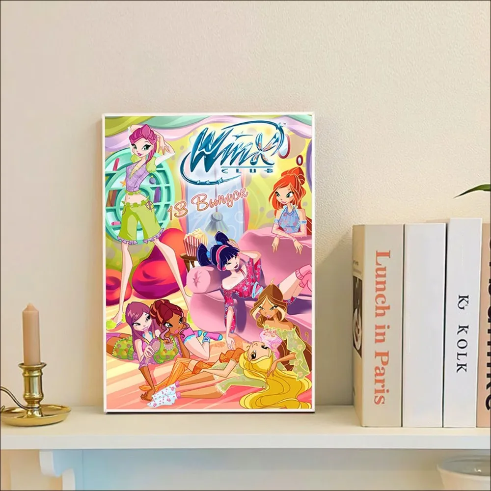 Girl W-Winx Catoon Club Poster Classic Anime Poster Fancy Wall Sticker for Living Room Bar Decoration Decor Art Wall Stickers