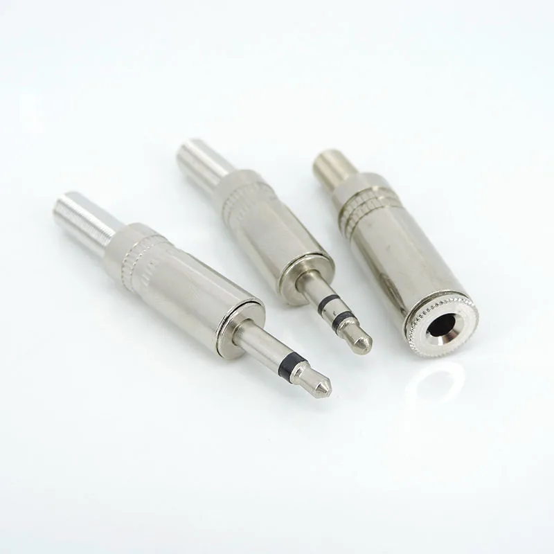 1/5x 3.5mm mono/Stereo 2 3 pole Metal Male female Jack Plug Solder audio socket adapter socket for Headset Earphone connector r1