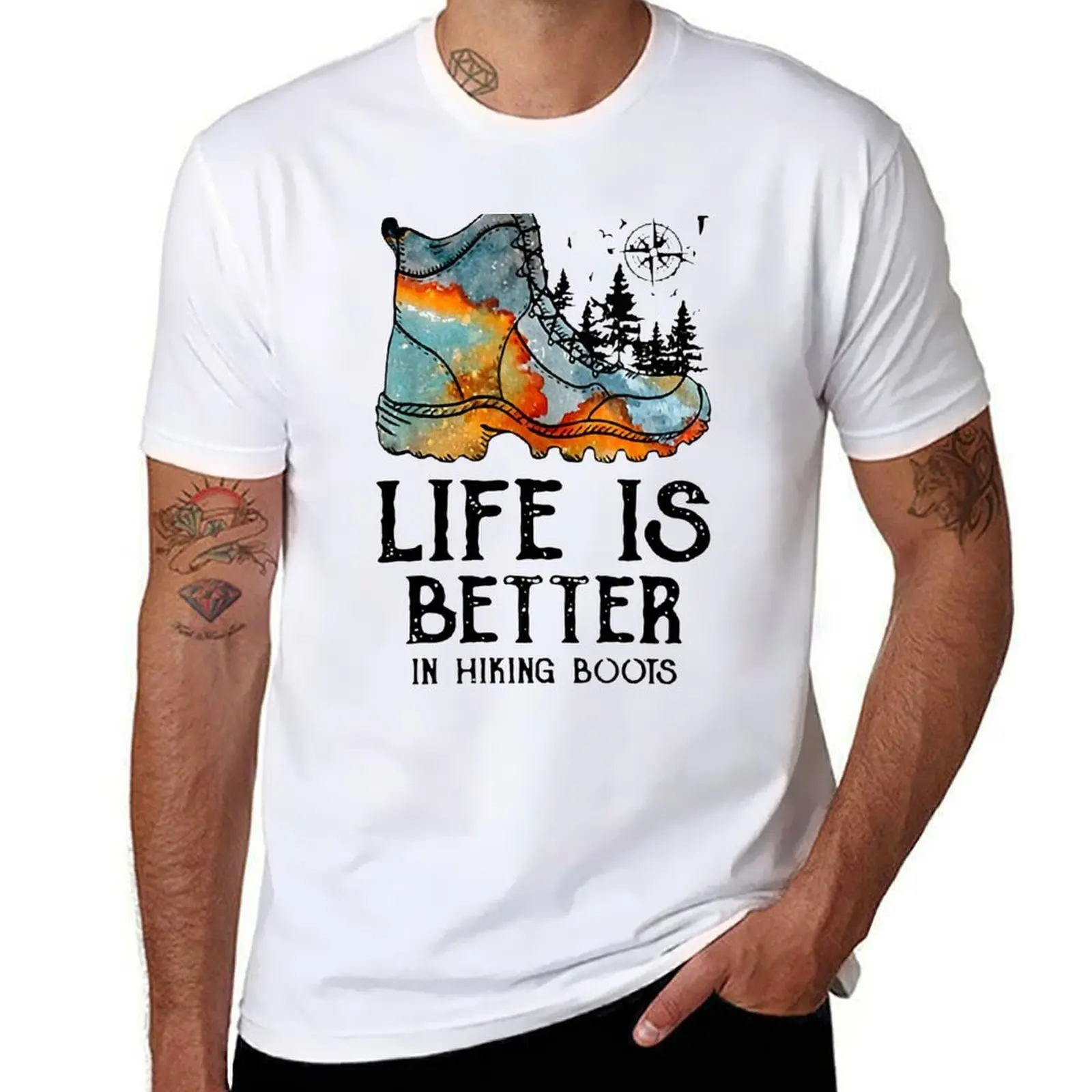 

HIKER HOBBIES LIFE IS BETTER IN HIKING BOOTS T-Shirt t shirts with prints t shirts for man pack white T-Shirt