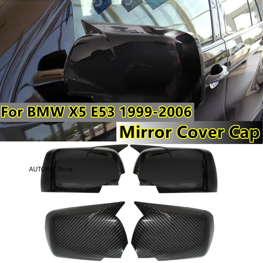

For BMW X5 E53 1999-2006 Car Sticker Rearview Side Mirror Cover Wing Cap Exterior Door Rear View Case Trim
