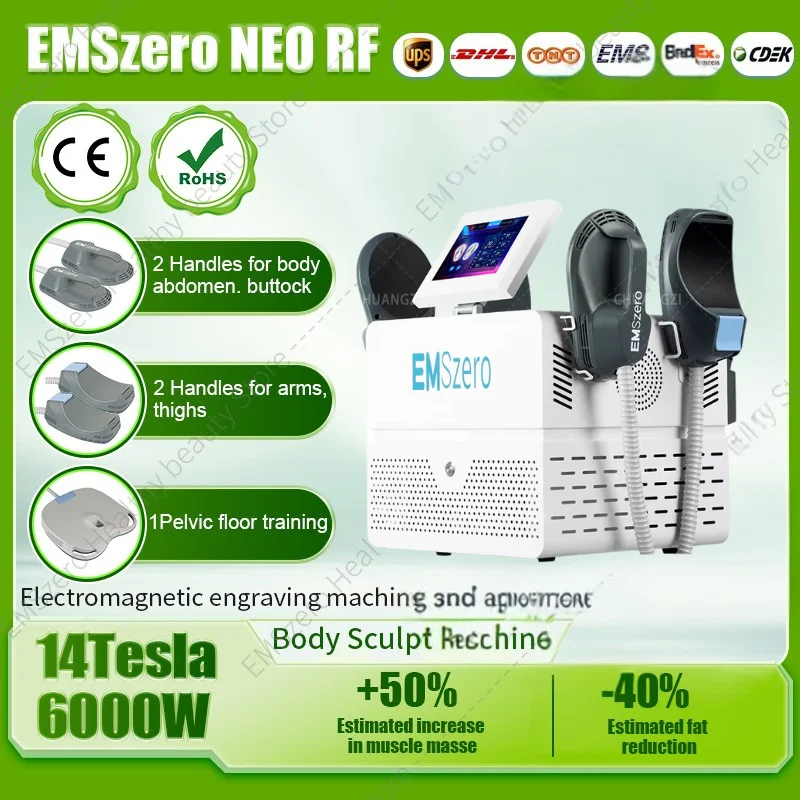 EMSZero 15Tesla 6500w NEO Slimming Nova RF Fat Burning Muscle EMS Carving Electromagnetic Stimulation Carving Treatment Machine