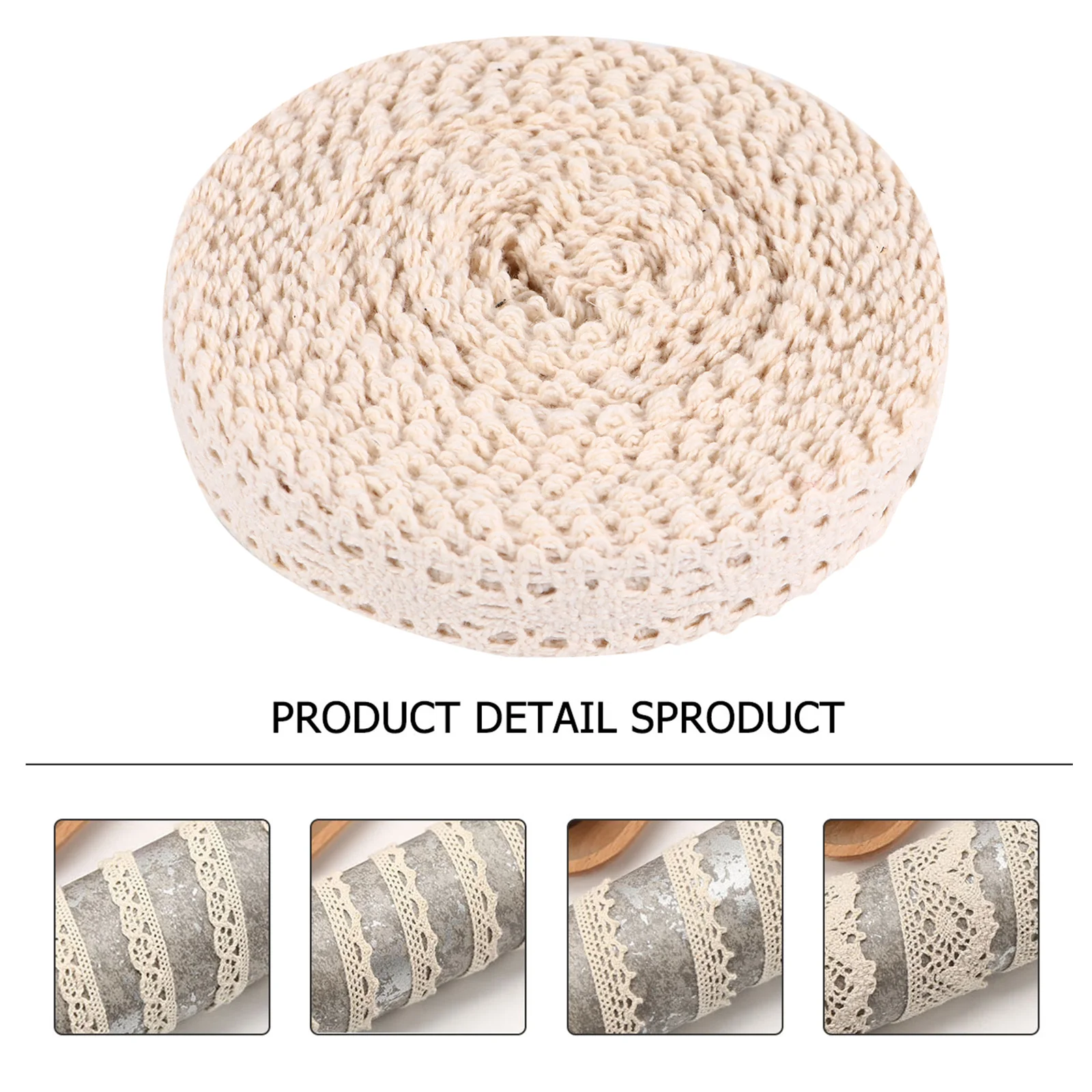 1 Roll Cotton Embroidery Lace Trim Exquisite Floral Pattern for DIY Craft Sewing Clothing Sofa Cushion Decoration