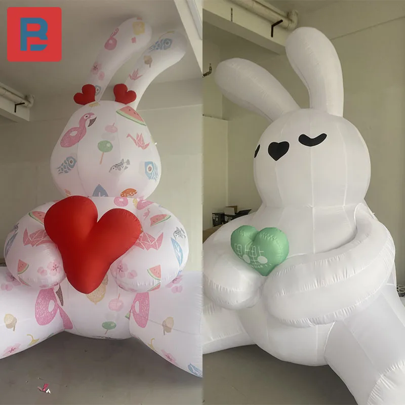 Inflatable sit-down Bunny model Valentine's Day mid-autumn Festival Romantic Atmosphere Mall Bar stage lighting props