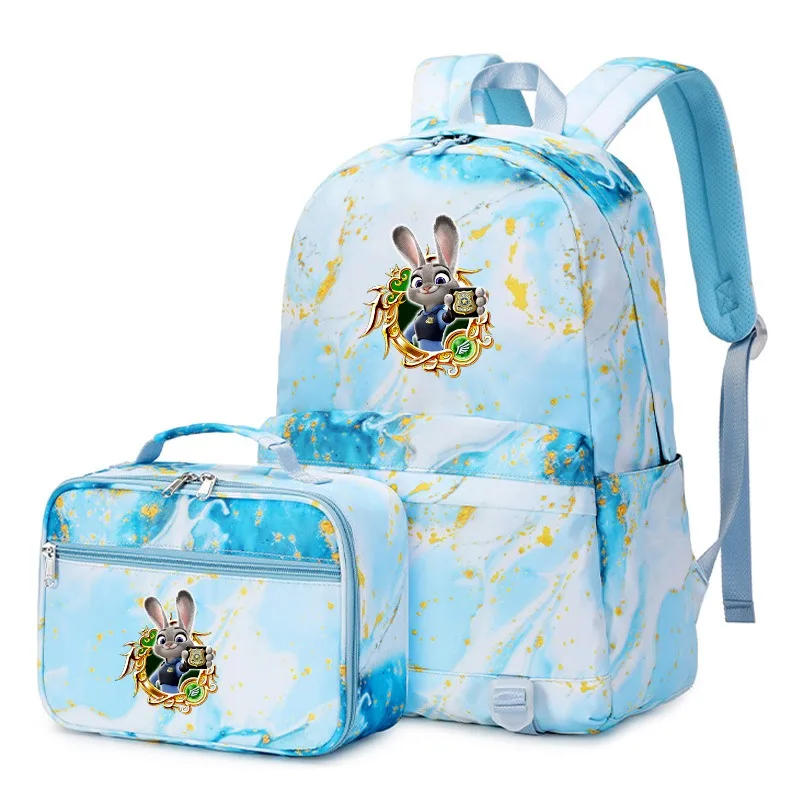 

Новый рюкзак для девочек Zootopia, модный комплект из 2 предметов с прозрачным милым принтом, стильный школьный рюкзак с двумя лямками для студентов