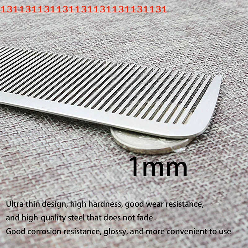 Anti-static Men Haircut Clipper Ultra-thin Comb Salon Styling Tool Barber Professional Stainless Steel Silver Hairdressing Comb