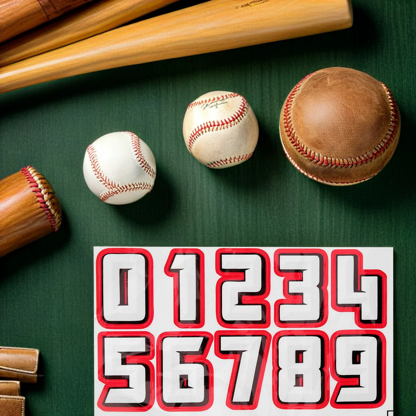 2Sets Sports Stickers Numbered Labels Strong Adhesion Easy Apply for Football Baseball Hockey Team Use Number Stickers