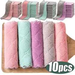 Double-layer Kitchen Cleaning Cloth Microfiber Towels Soft Absorbent Non-stick Oil Towel Rags Household Dish Cloths Clean Tools