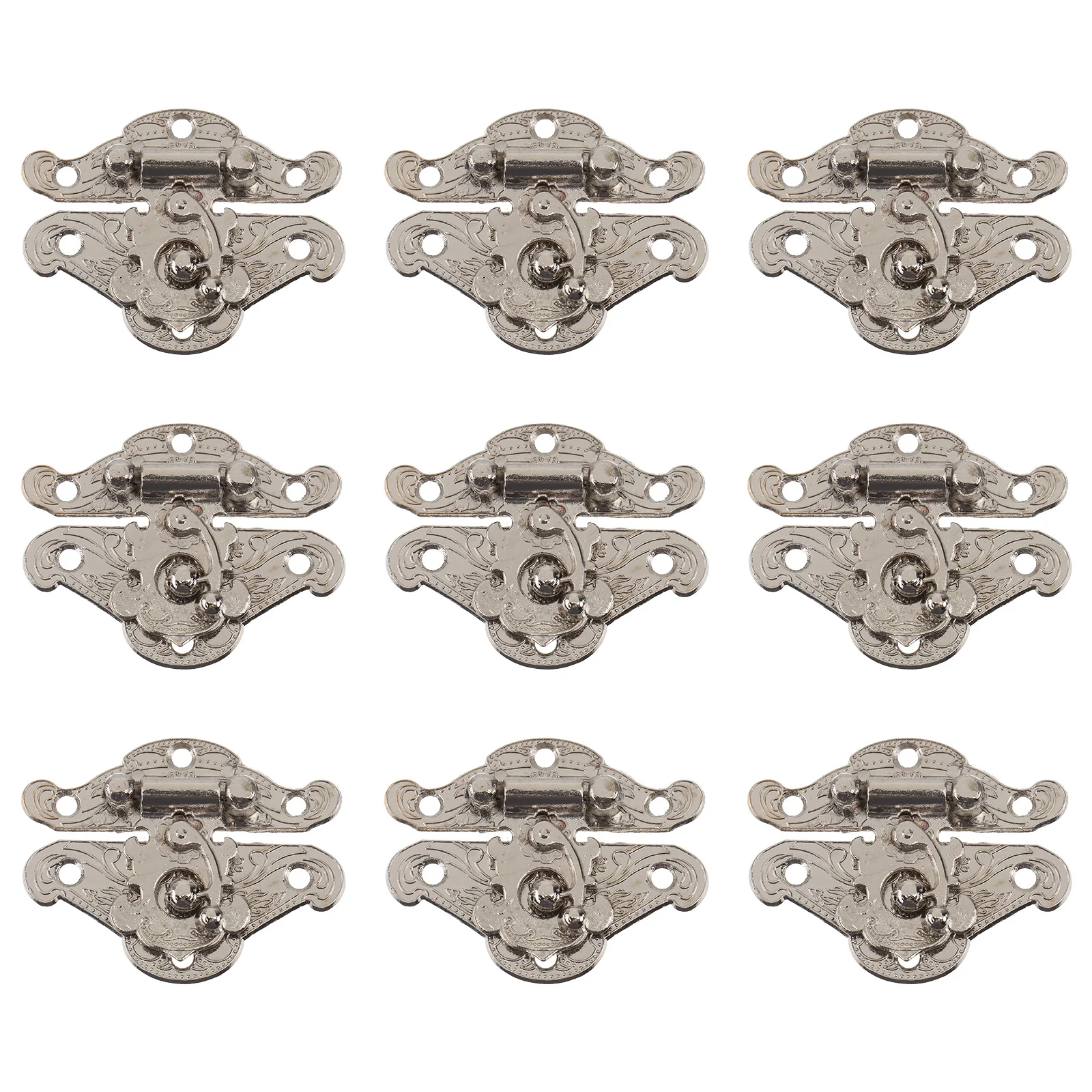 

10pcs Alloy Buckle Vintage Zinc Drawer Hasp Jewelry Box Lock Silver Decorative Latch For Wood Case Chest Packing