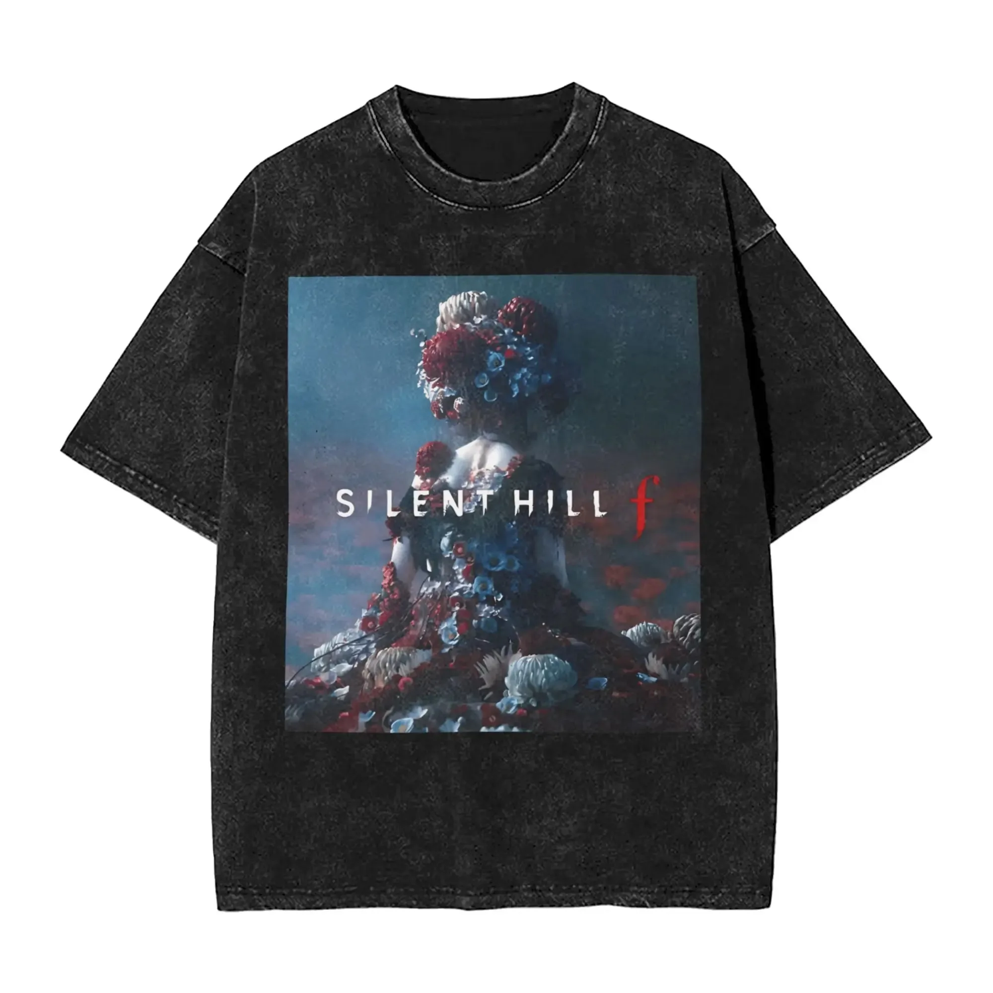 

Новая футболка с готическим принтом Silent Hill F в стиле японского классического хоррор-фильма, унисекс, хлопковая, с юмористическим принтом, с круглым вырезом, с коротким рукавом