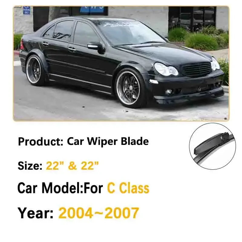 

For Mercedes Benz C Class W203 2004~2007 Front Wiper Blades Window Windshield Windscreen Cleaning Brushe Washers Car Accessorie