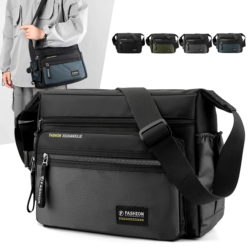 

Men's Faionable Large Capaci Casual Ox Cloth Crossbody Bag Multi-ket Waterproof Single oulder Bapa 2024 New