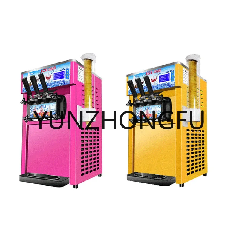 Electric 220/110V Soft Ice Cream Machine with 3 Different Flavors Fruit Freezer Hard Mixing Ice Cream Making Machine