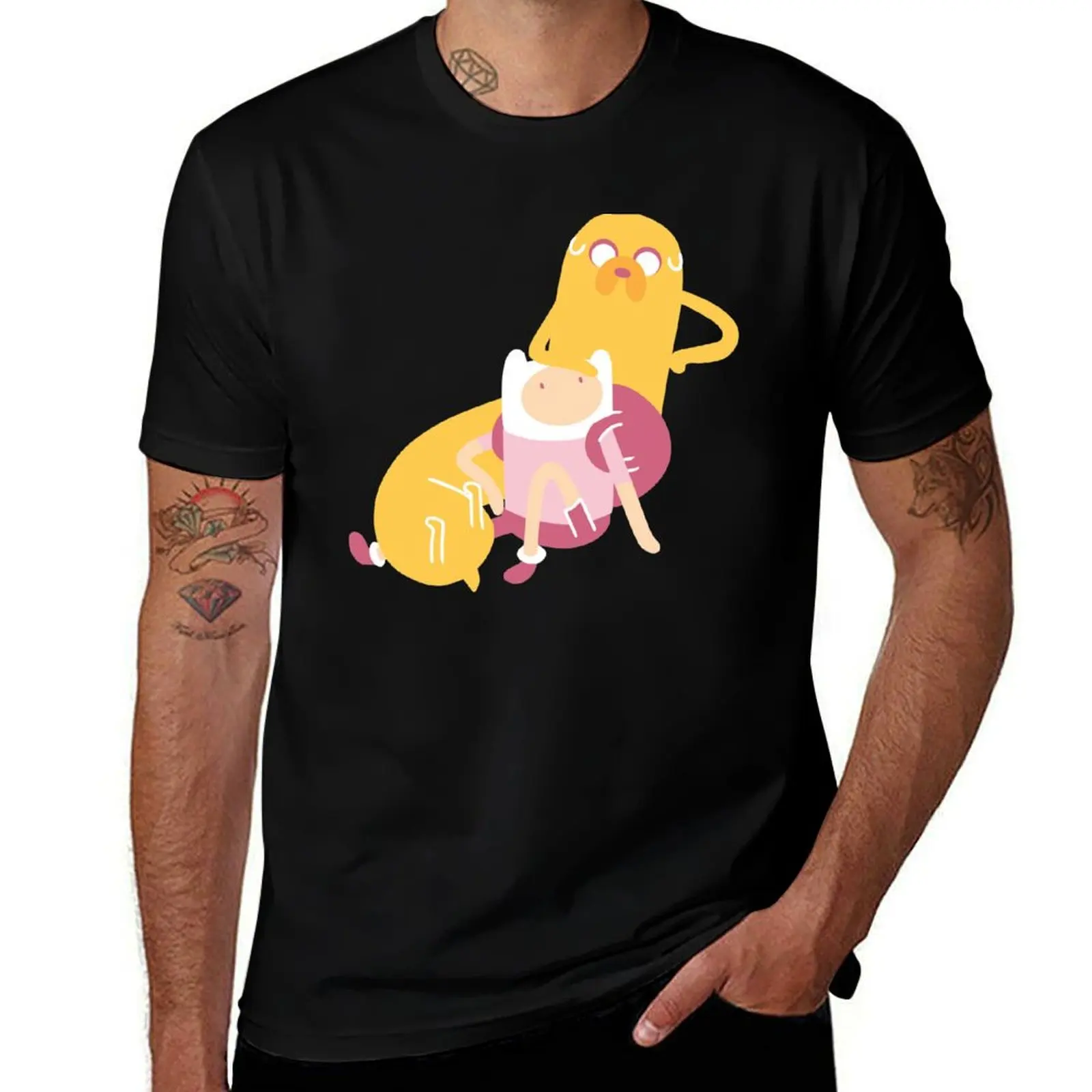 Футболка Finn & Jake (Adventure Time) для мальчиков, белая летняя одежда с графикой, мужские футболки с рисунком
