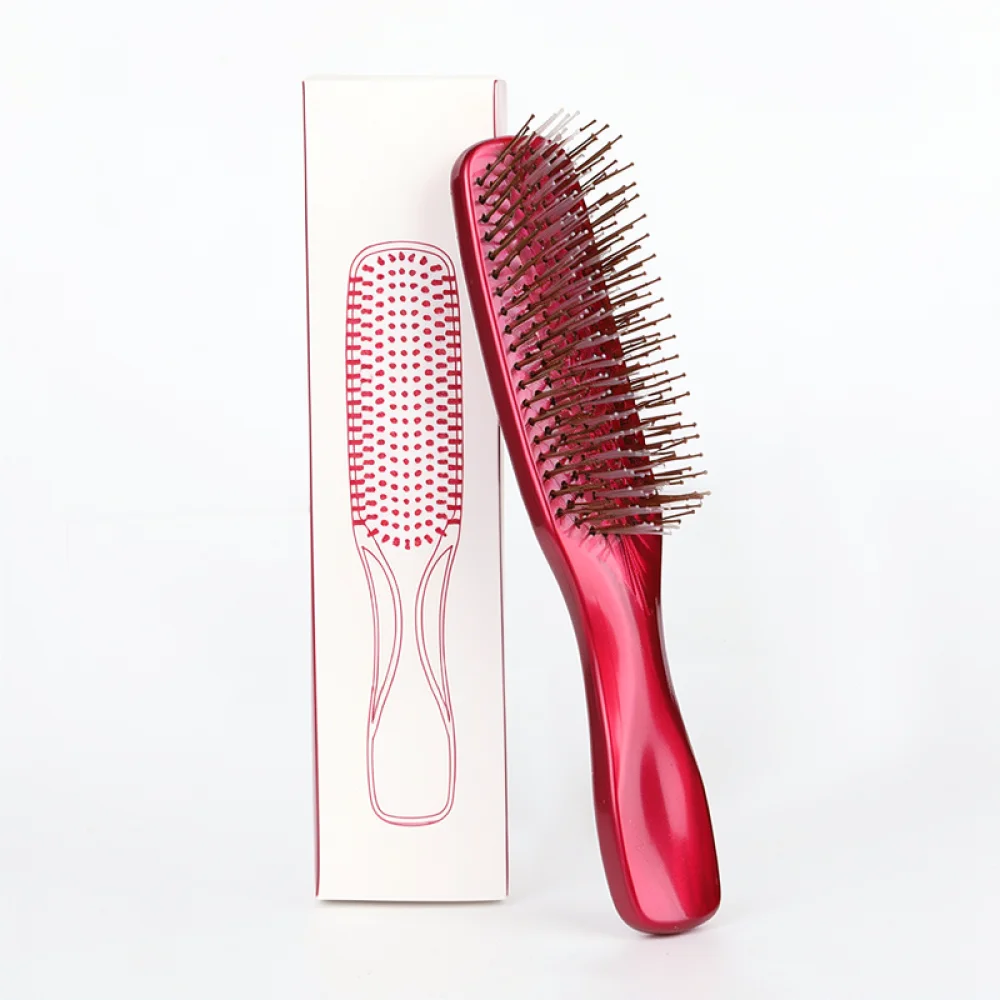 Premium Electroplated Detangling Comb Portable Scalp Massager Hair Brush Professional Styling Tool For Wet Dry Hair Care