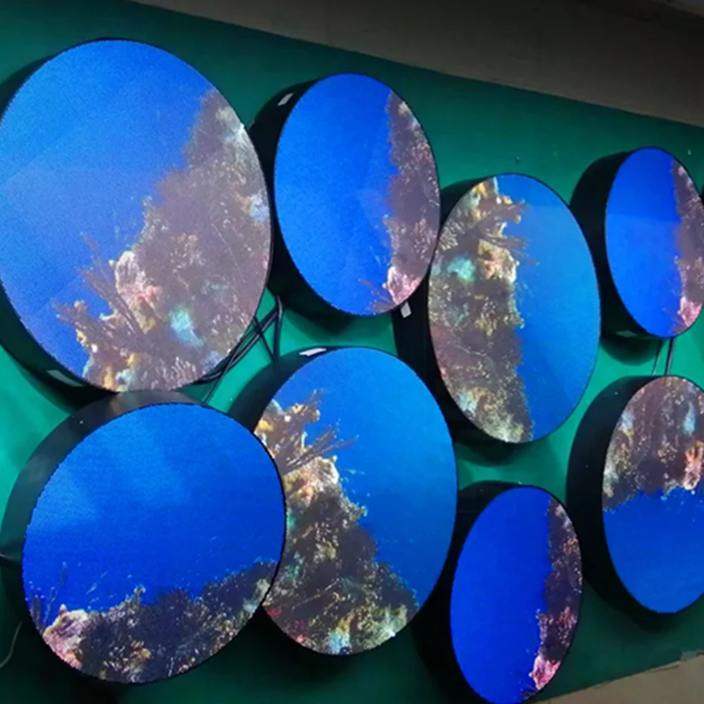 تخصيص الإبداعية داخلي شكل دائري LED شاشة عرض جدار الفيديو شاشة الإعلان لوحة دائرة التلفزيون