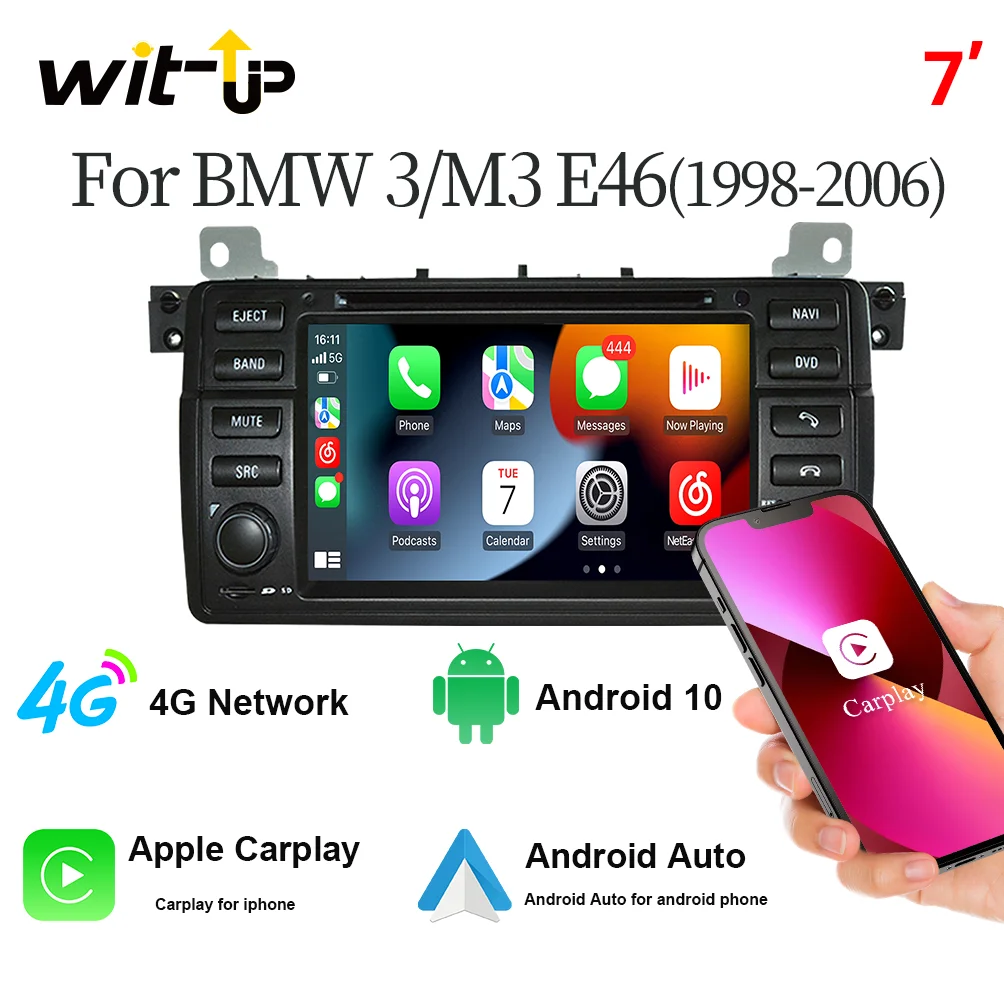 

Wit-up for BMW 3/M3 E46 1998-2006 Apple CarPlay 8.8" Touch Screen Upgrade Android Auto Full Screen Mirroring Navi Autoradio