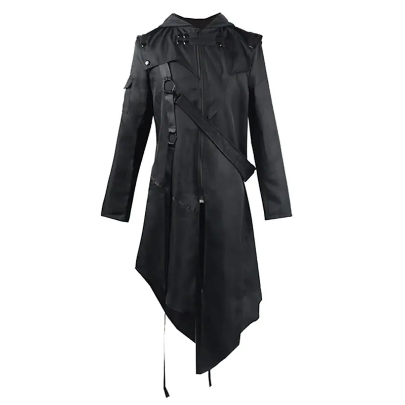 

2025 in Stock Halloween Theme Irregular Windbreaker Men's Long Coat Special Wide Fit Online Exclusive Autumn Season Fashion