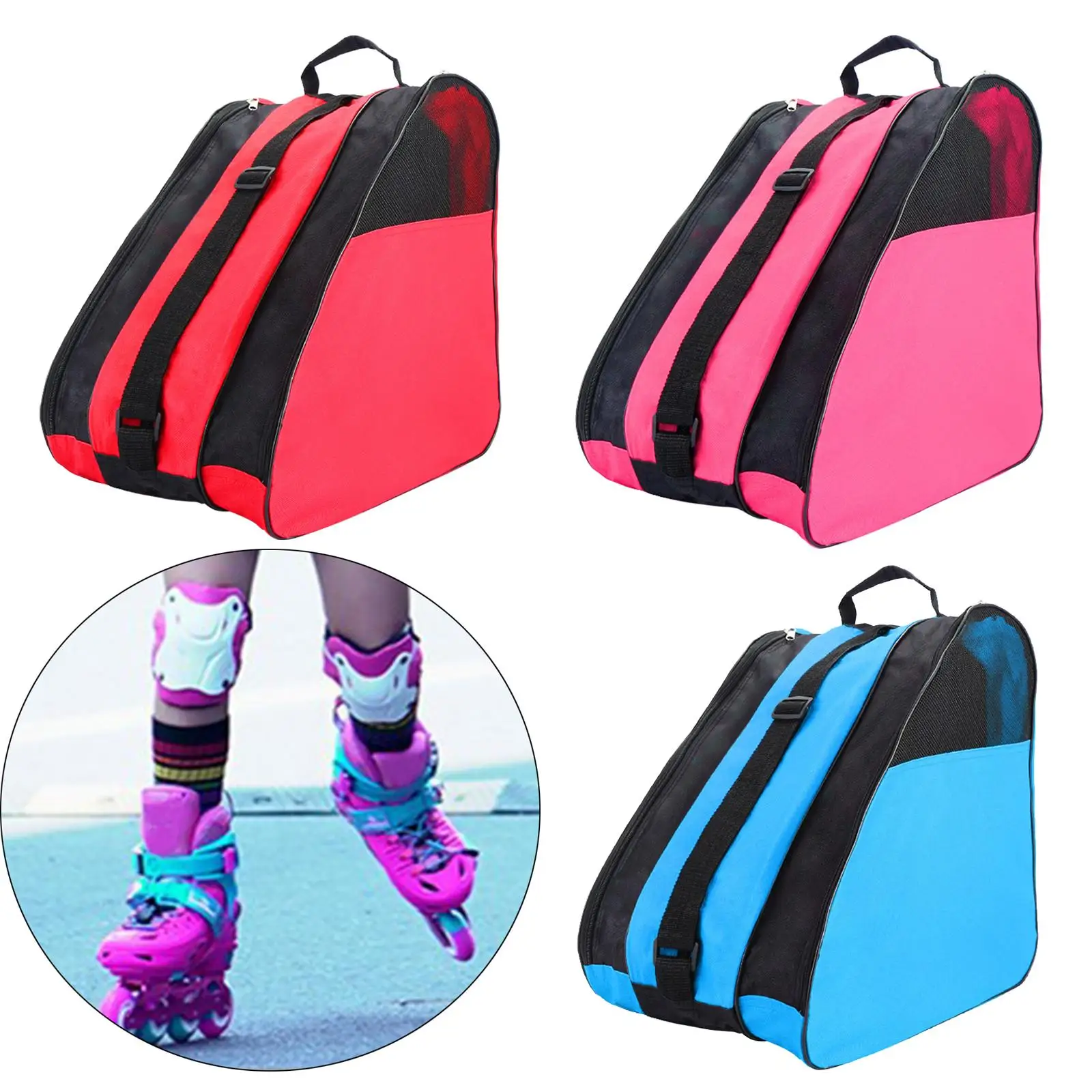 

Roller Skates Sholder Bag Kids Ice Skates Skating Storage Bags w/Handle
