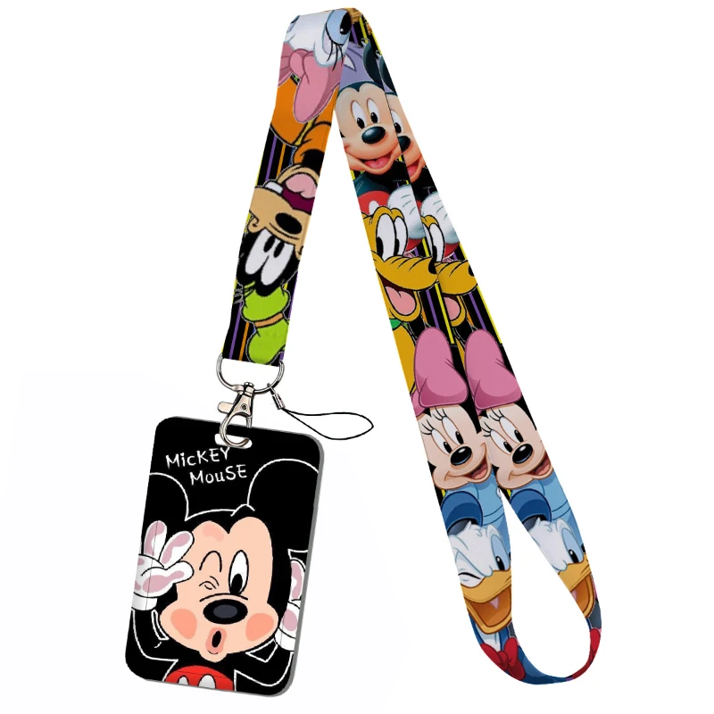 Disney Minnie Mouse POUT Cartoon Couple Keychain Set Student ID Access Card Holder Work Dinner Bust Theme Subways Accessory view 3