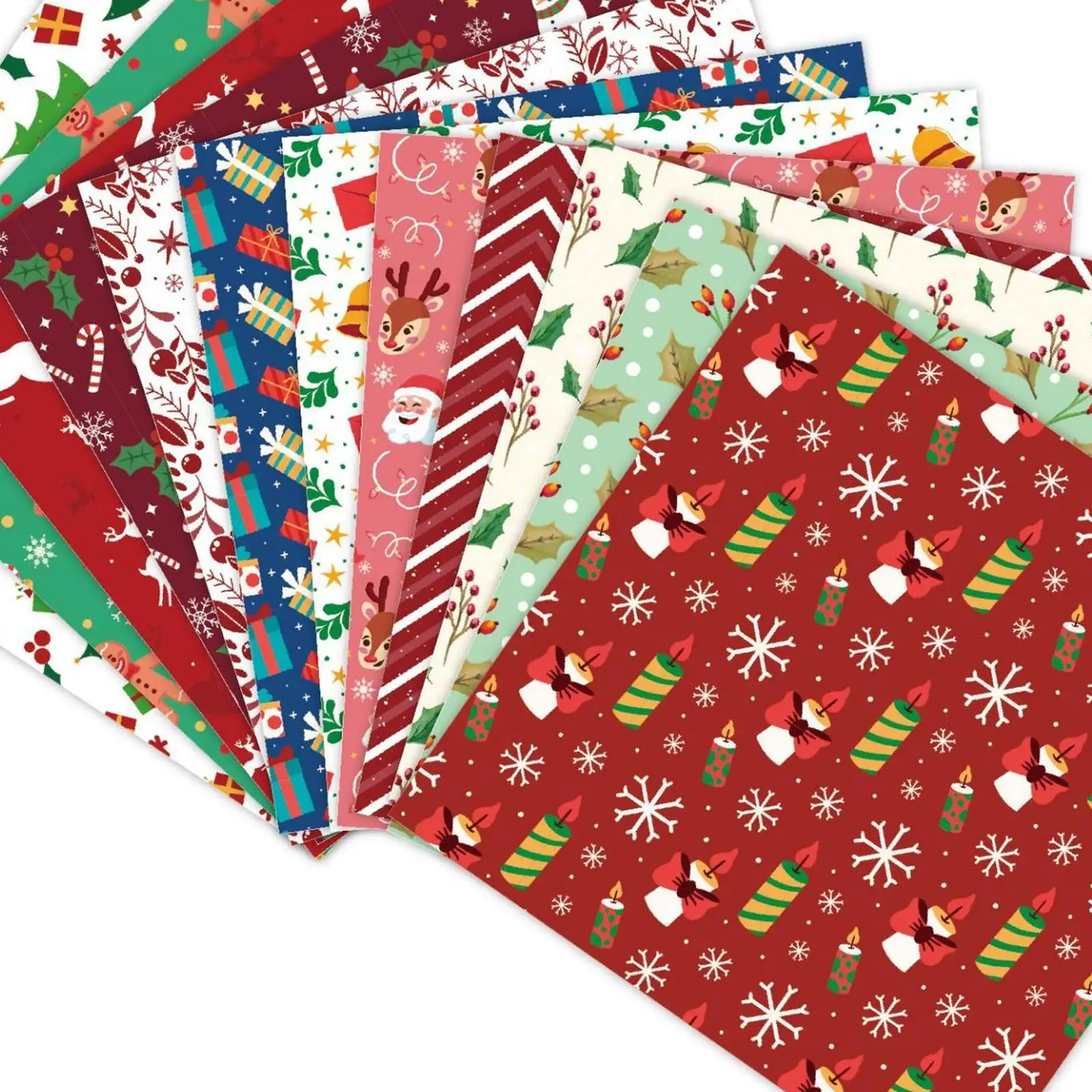 12x Carta da regalo natalizia Carta decorativa con motivo su un solo lato Carta per album per feste, ringraziamento, vacanze, Capodanno, Natale