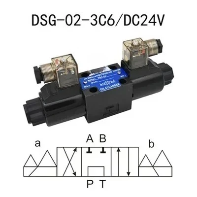 DSG-02 Series Hydraulic Electromagnetic Two-Way Directional Valve Single-head Valve 24VDC 220VAC Solenoid Directional Valve