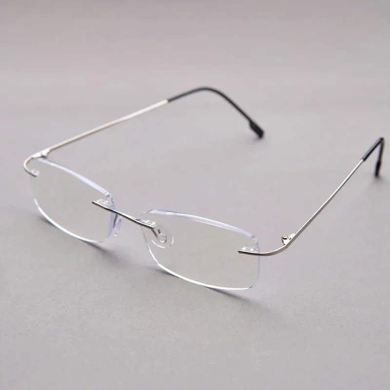 Titanlegierung, 15 Schichten beschichtet, Anti-Blaulicht-Lesebrille mit flexiblem Bügel, randlose Lesebrille +1+1,5+2,0 – Detail 10
