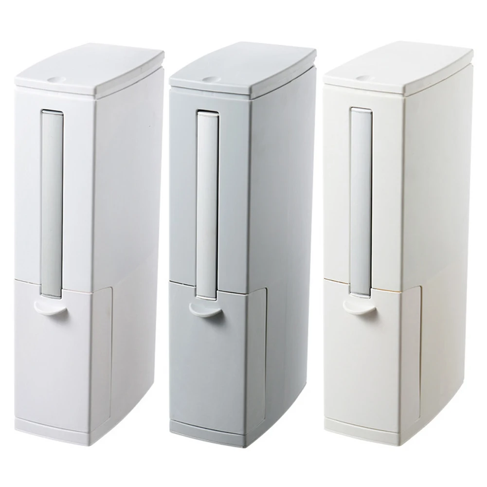 Integrated Trash Can Toilet Brush Set Large Capacity Toilet Brush and Waste Bin Set One-Key Opening Multifunction for Bathroom