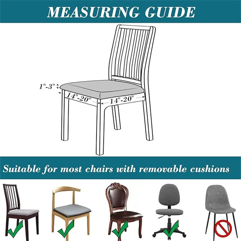1Pc Pu Leather Chair Cushion Cover Dining Room Chair Seat Cover Solid Color Chair Seat Cushion Cover for Living Room Kitchen