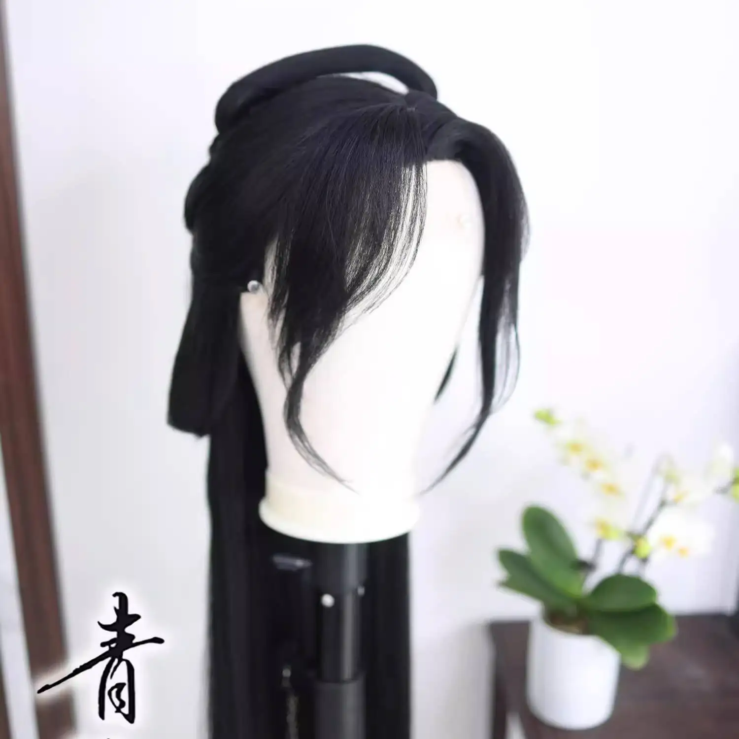 Qingwanjian Sanhong Huihua Sister Wanhua gancho de mano de imitación COS peluca conjunto creativo Hanfu mujer estilo versátil peluca