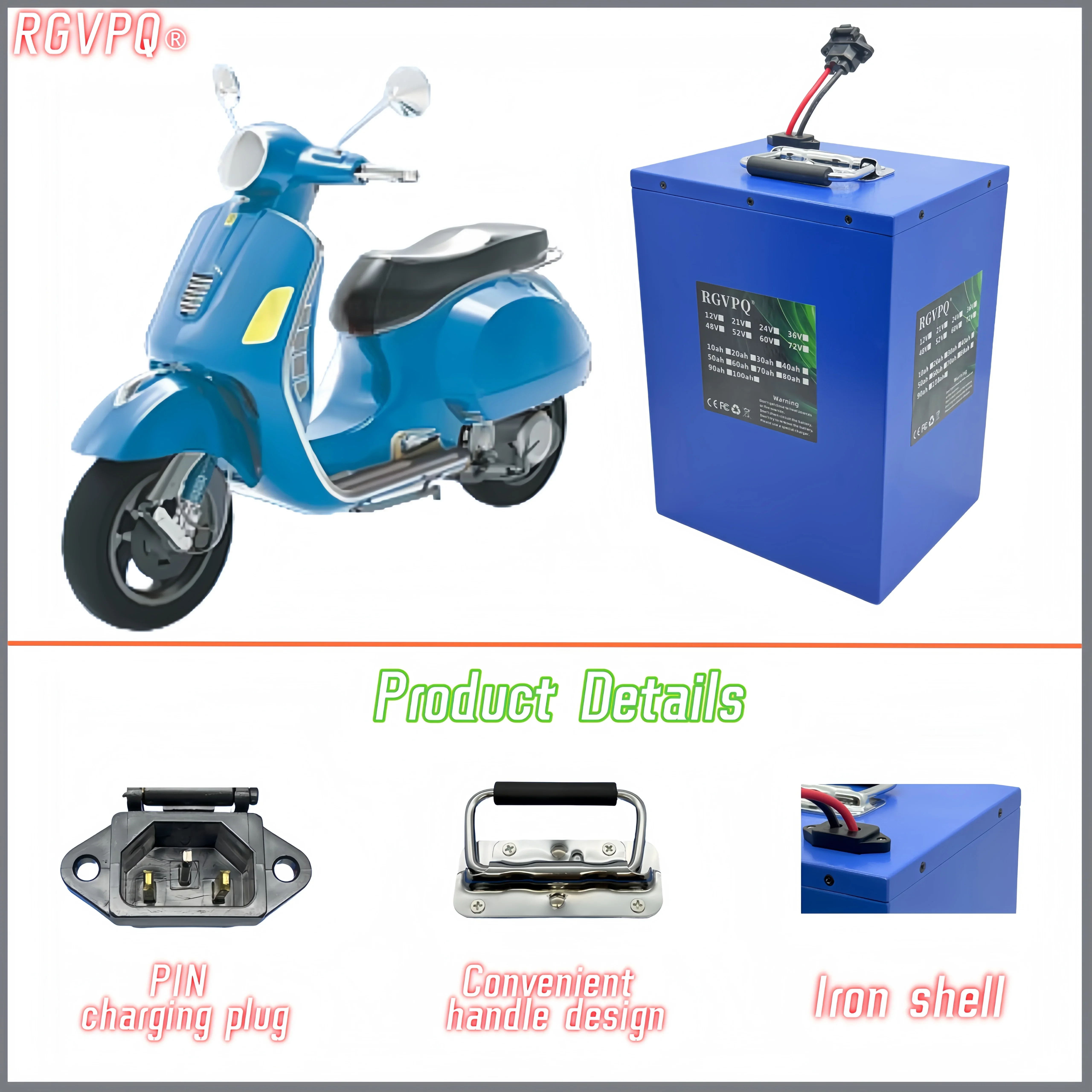 DIJIAR, Brand new 60V21700 lithium-ion battery, 20AH-80AH capacity, suitable for air transportation, suitable for 500W-3000W - Image 3