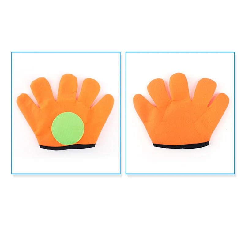 1Set Gloves Sticky Ball Outdoor Sports Game Throw Catch Balls Toy Gloves Set Sticky Mitts Catch Balls Playing Toys