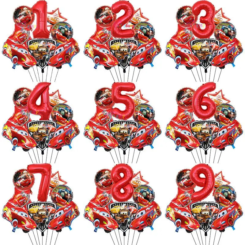 Disney Lightning McQueen animation peripheral cartoon balloons creative digital package children's birthday party accessories