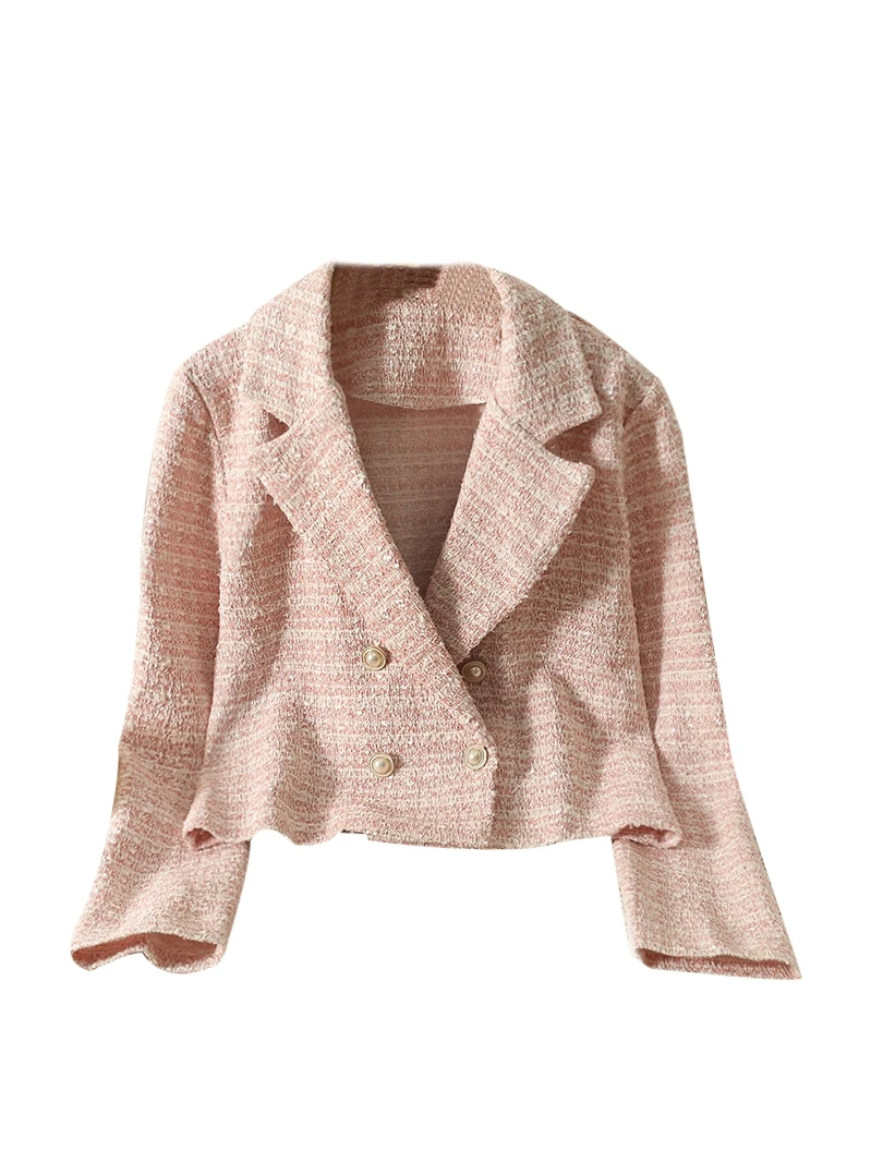 Long Blazers Woman Moda Two-Tone Artistic Shoulder-Pad Comfort Self Cultivation Sleeves French Black Gift Cropped Trend New