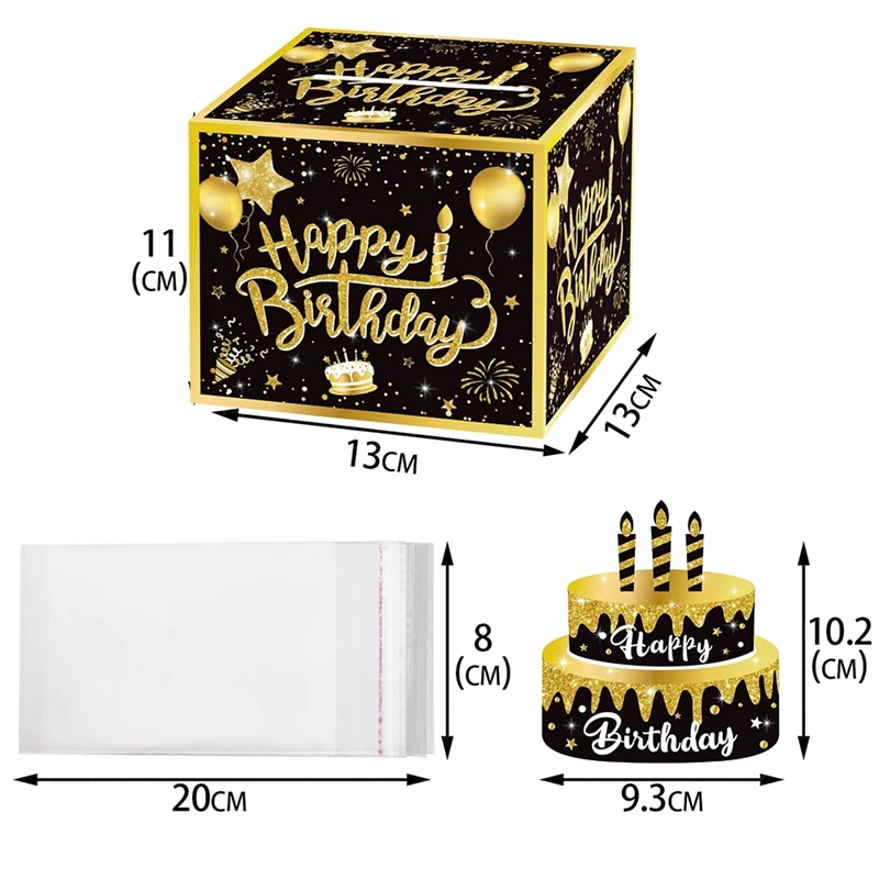 Money Box for Cash Birthday, Conjunto de presente com cartão de aniversário e sacos adesivos, Fácil de usar