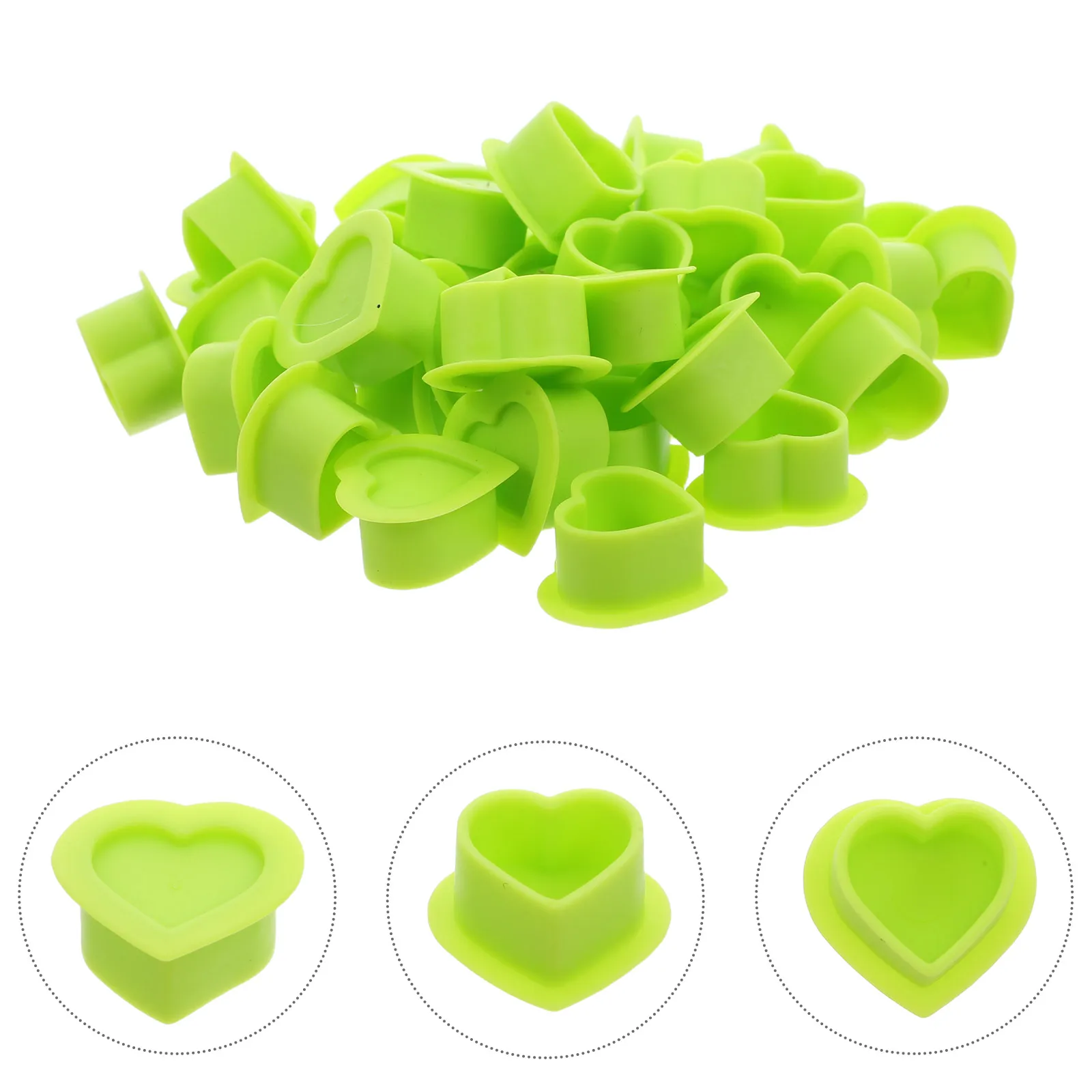 

100pcs Heart-Shaped Tattoo Ink Cups Silicone Pigment Caps With Stable Base Durable Anti-Spill Tattooing Supplies For Artists