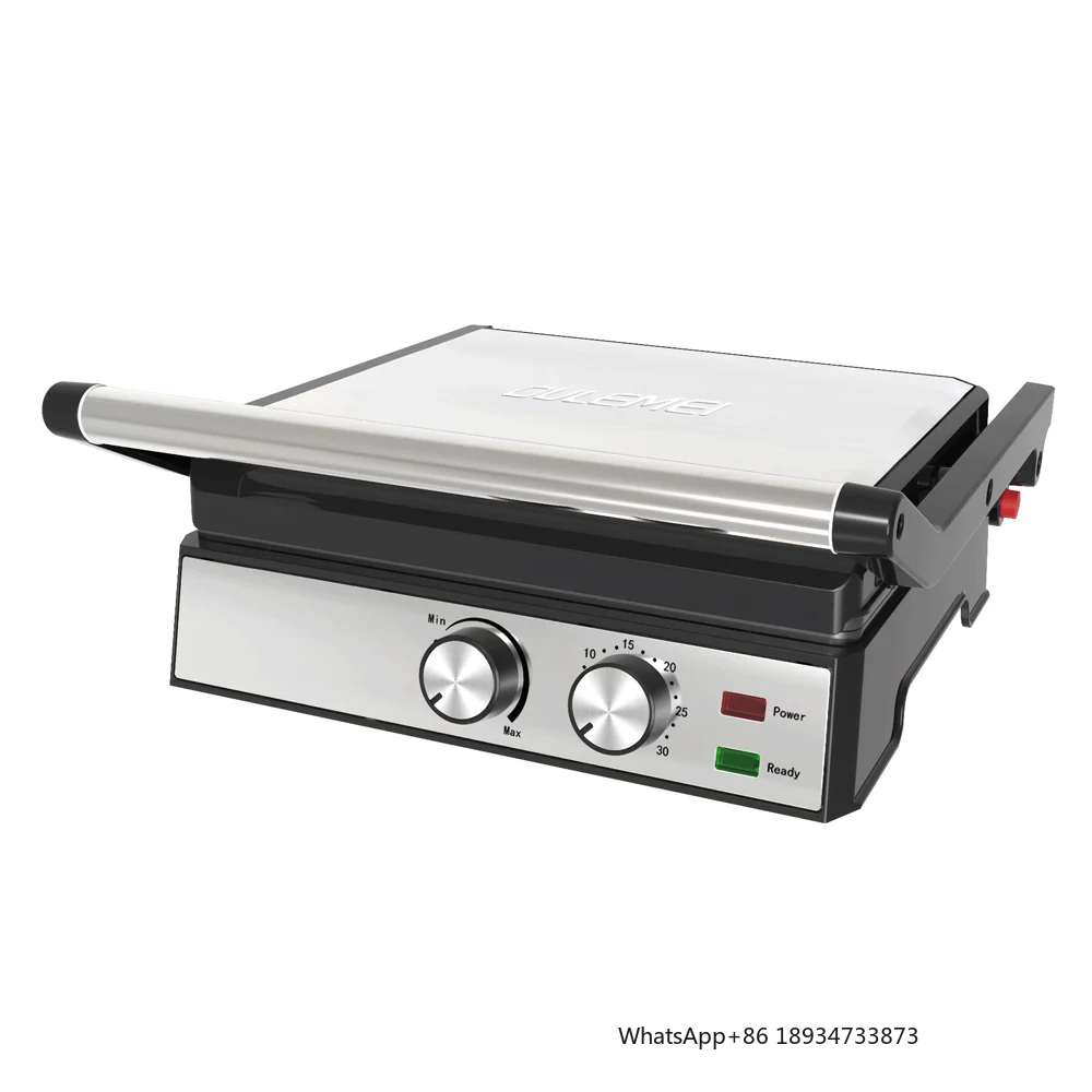 

Portable Indoor Stainless Steel Sand Pan Digital Contact Grill Household Electric Panini Press Battery Powered PTFE Non-Stick