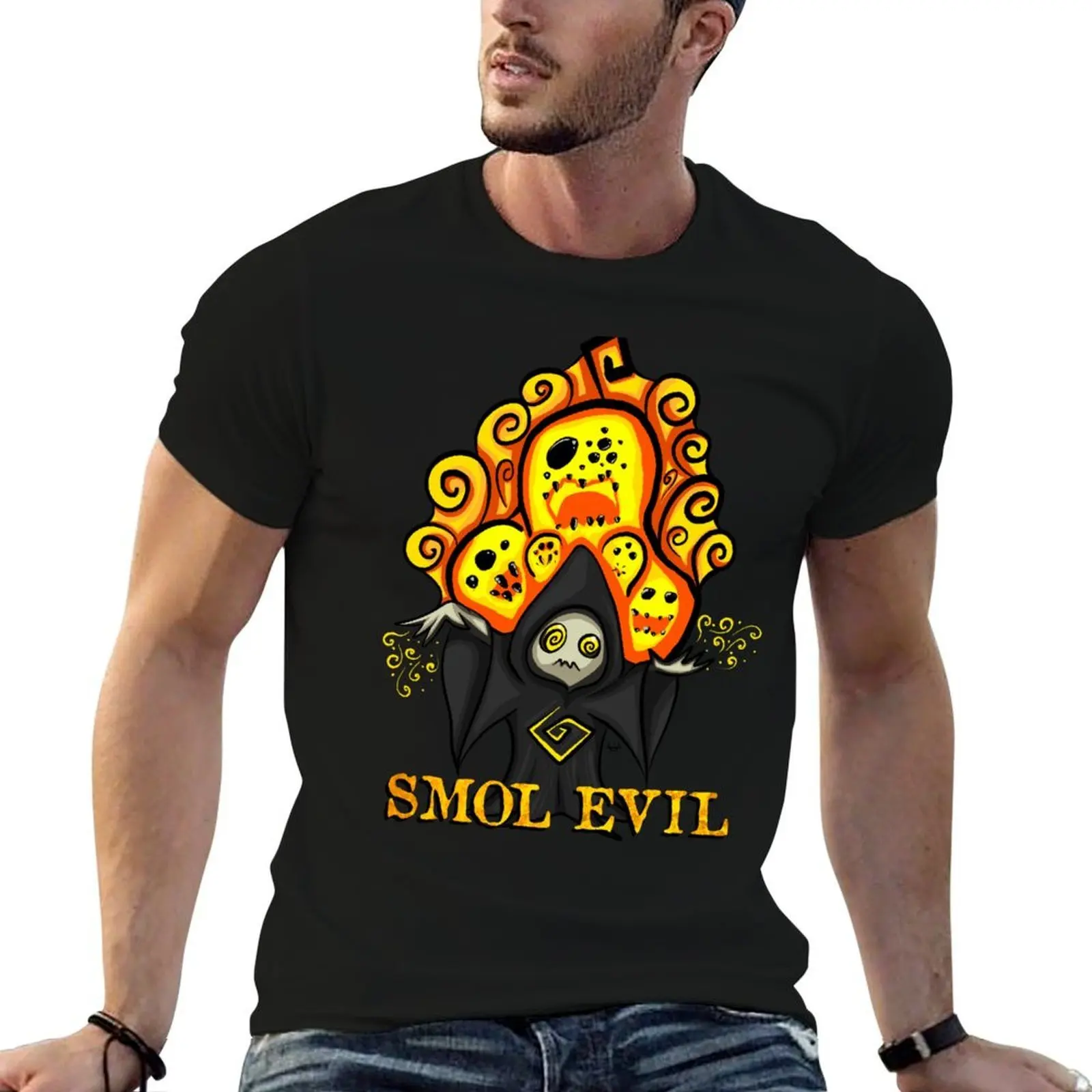 Smol Evil (fire) T-Shirt man graphic t shirt man t shirts high quality luxury brand cotton t shirts man 100% T-shirt