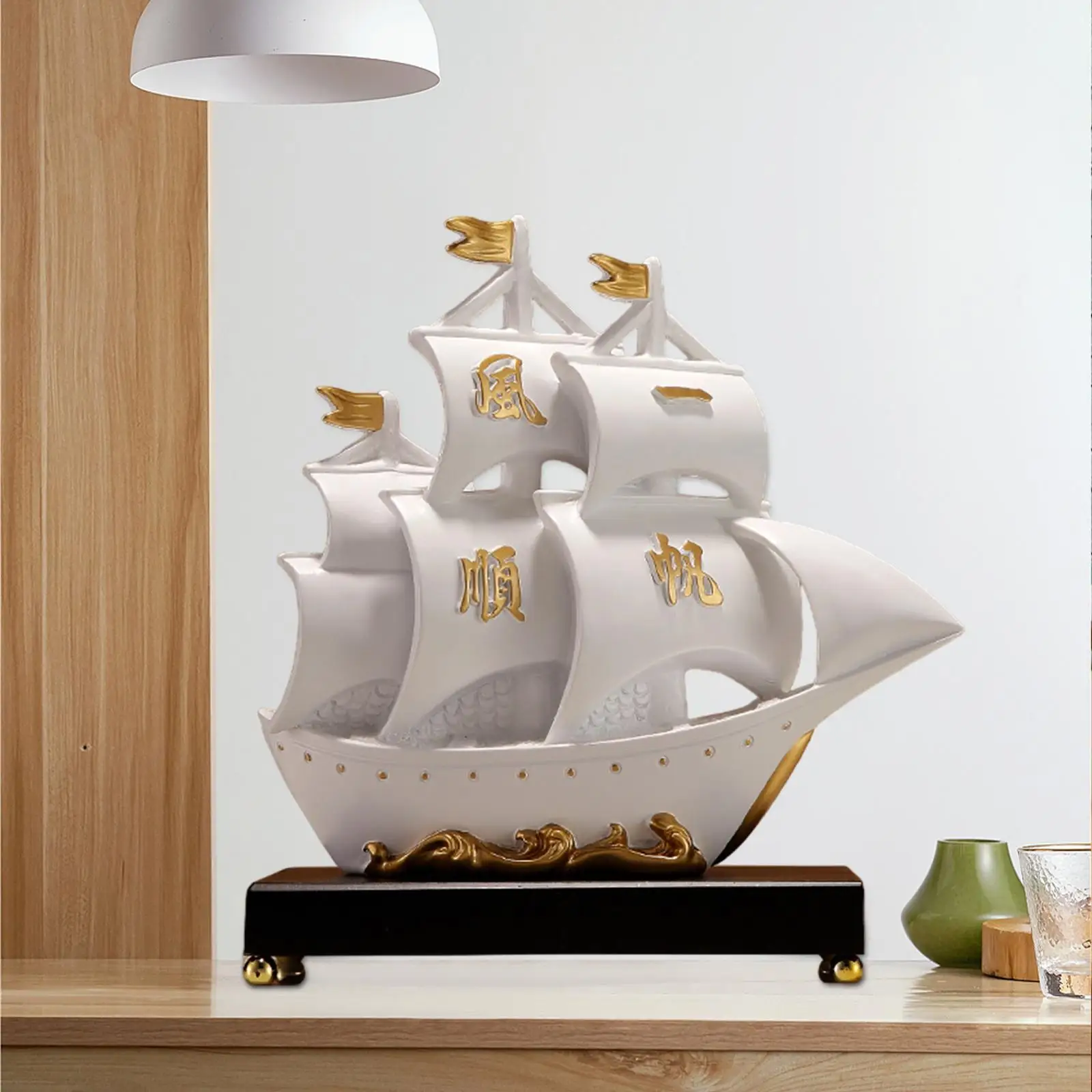 

Smooth Sailing Ship Ornament Sailing Ship Model for Fireplace Cafe Bedroom