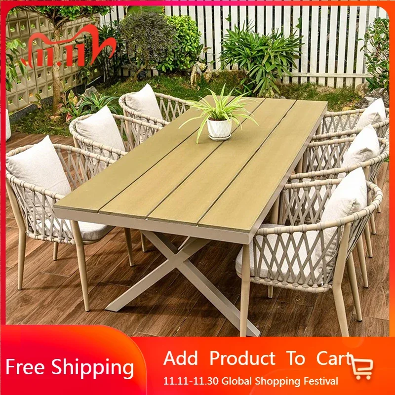 

Courtyard Rattan Chair Outdoor Tables Europe Balcony Lounge Minimalist Outdoor Tables Luxury Modern Jardin Mobiliario Furniture