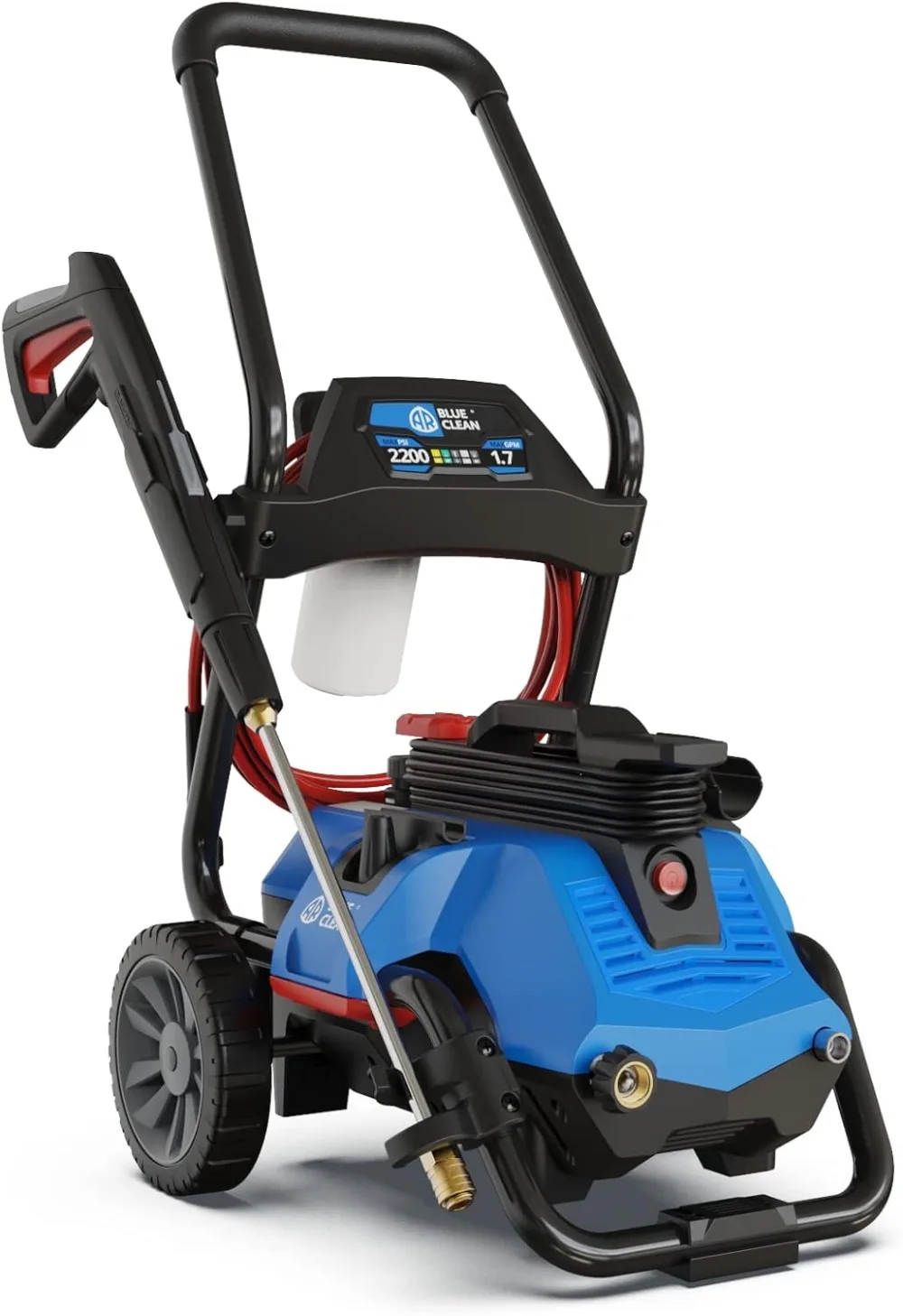 Electric Pressure Washer 2300 PSI, 1.7 GPM, 13 Amps Quick Connect Accessories, 2 in 1 Detachable Cart, on Board Storage