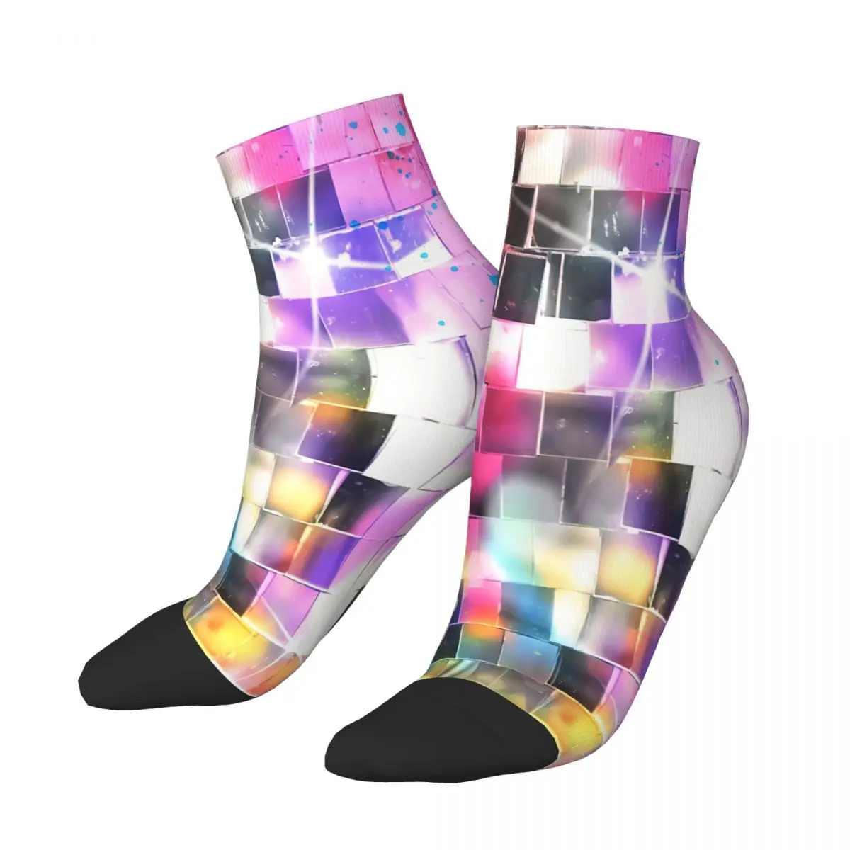 Colourful Disco Ball Sequins Ankle Socks Male Mens Women Spring Stockings Harajuku